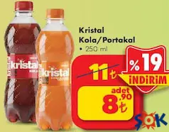 KRİSTAL KOLA/PORTAKAL 250 ML fiyat ve kampanya bilgisi